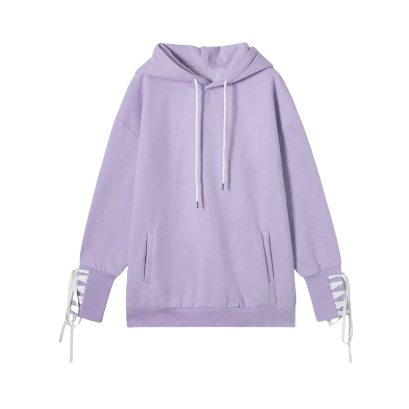 Tie-Bow Accent Playful Hoodie