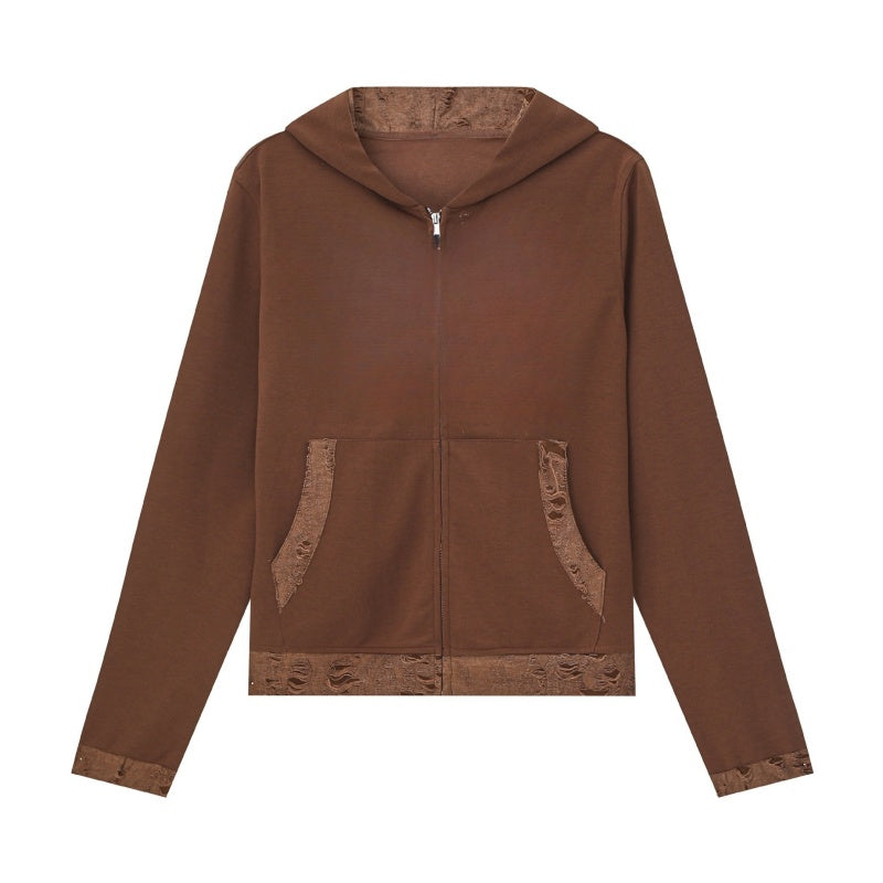 Trendy Maillard Color Lightweight Hoodie